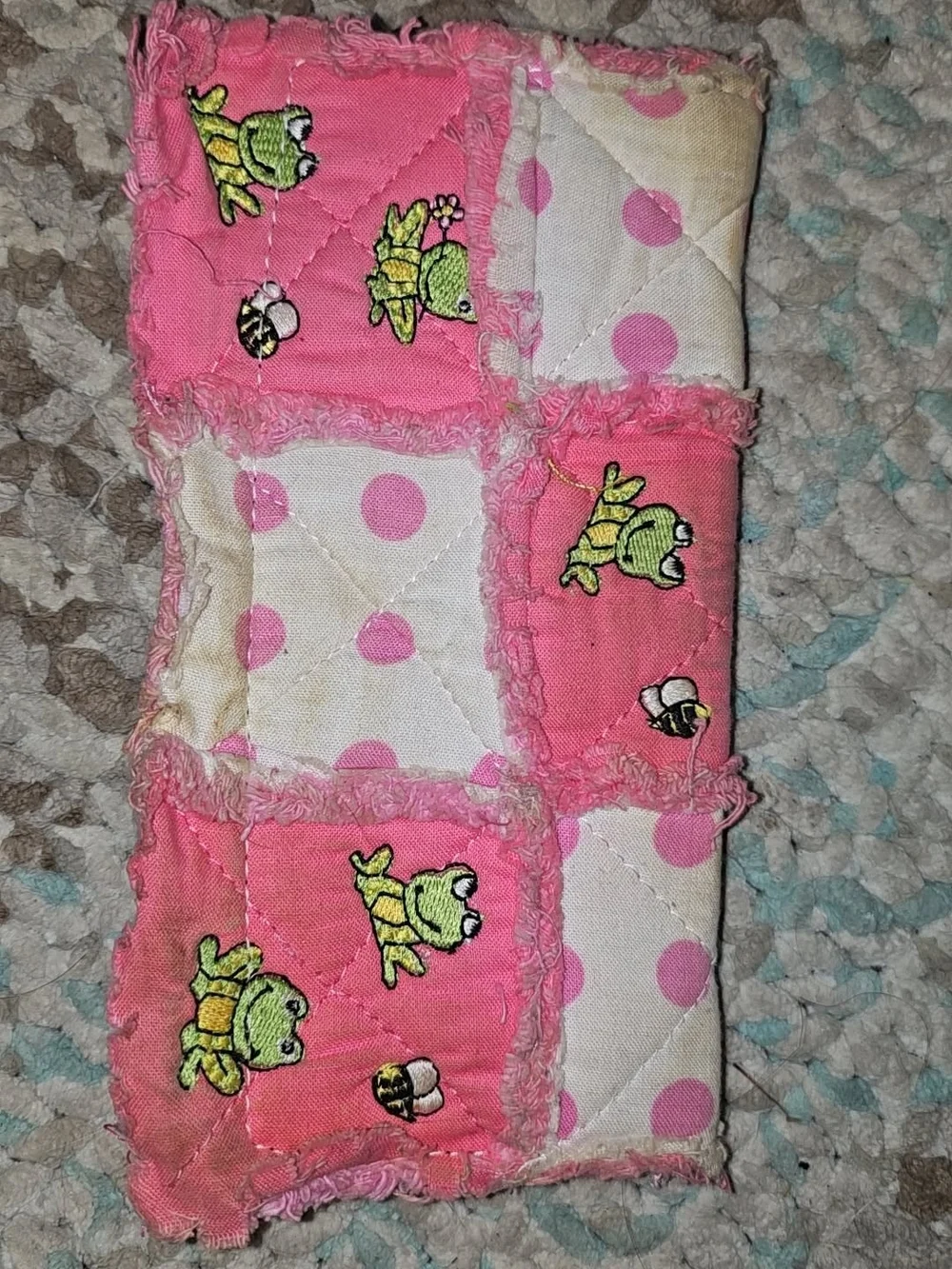 Pink Frog Patchwork Wallet - Unbranded